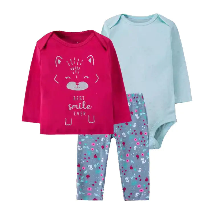 Spring Autumn Baby Clothing Set - 3 Pieces for Infants