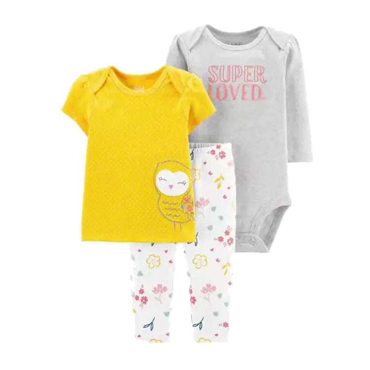 Spring Autumn Baby Clothing Set - 3 Pieces for Infants