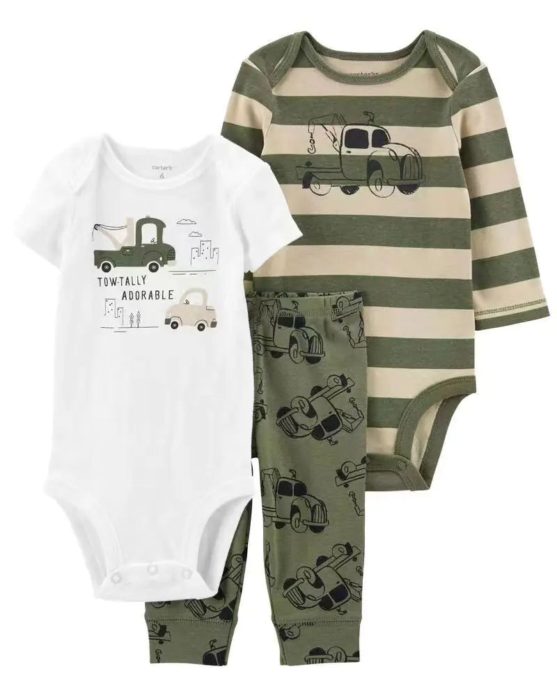 Spring Autumn Baby Clothing Set - 3 Pieces for Infants