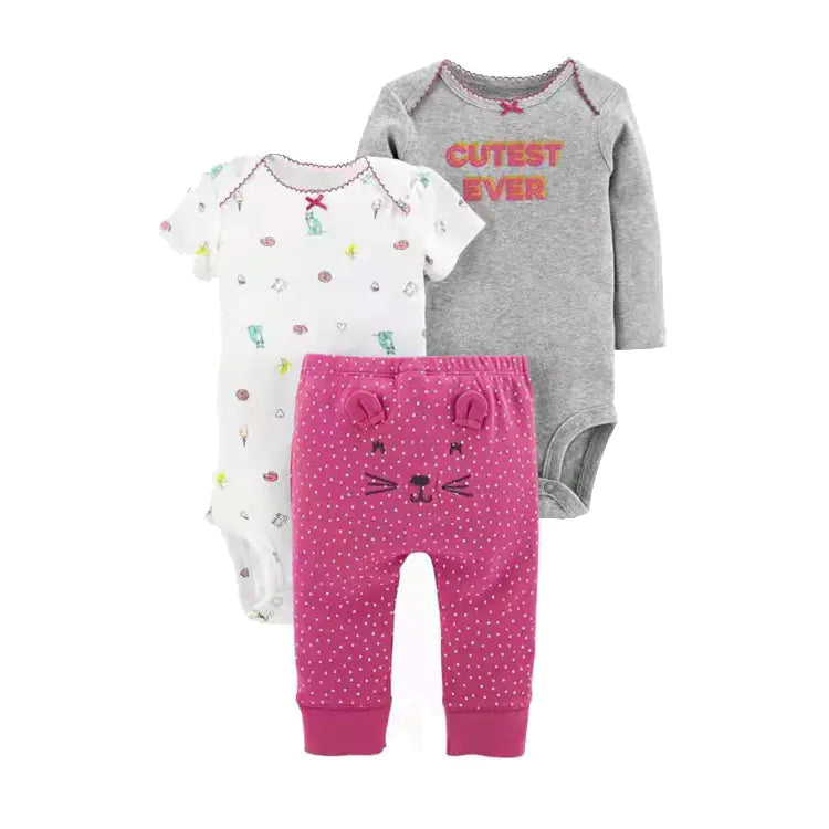 Spring Autumn Baby Clothing Set - 3 Pieces for Infants