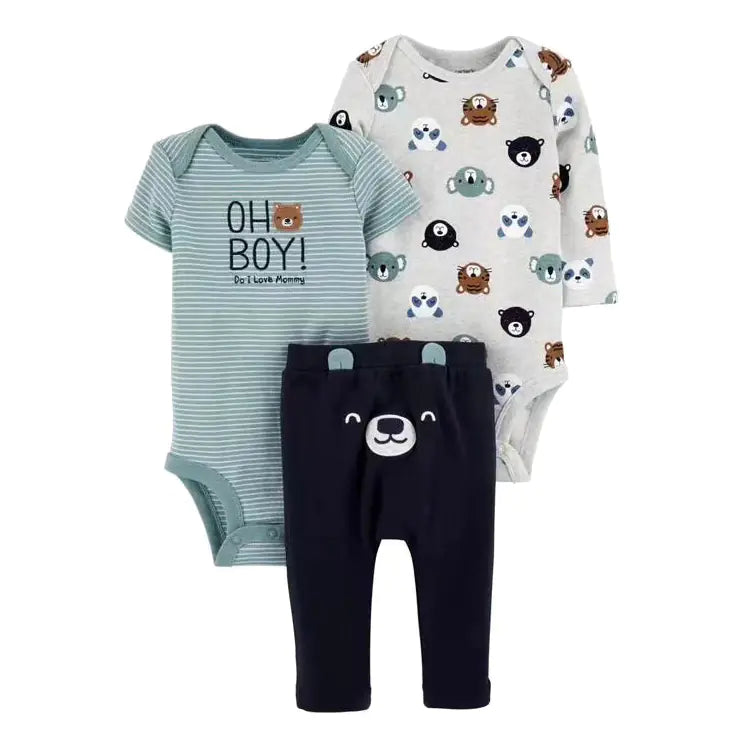Spring Autumn Baby Clothing Set - 3 Pieces for Infants