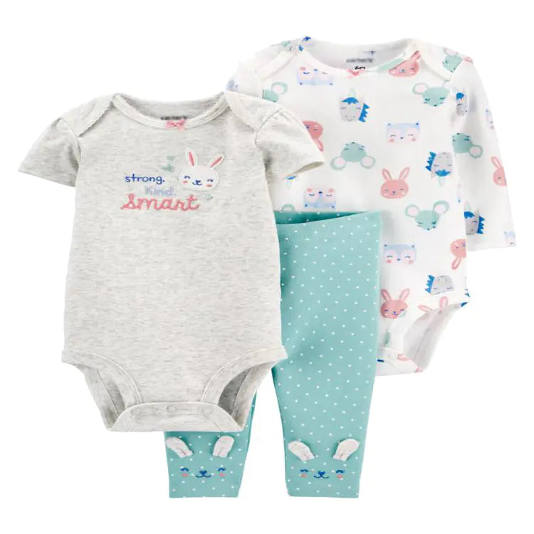 Spring Autumn Baby Clothing Set - 3 Pieces for Infants