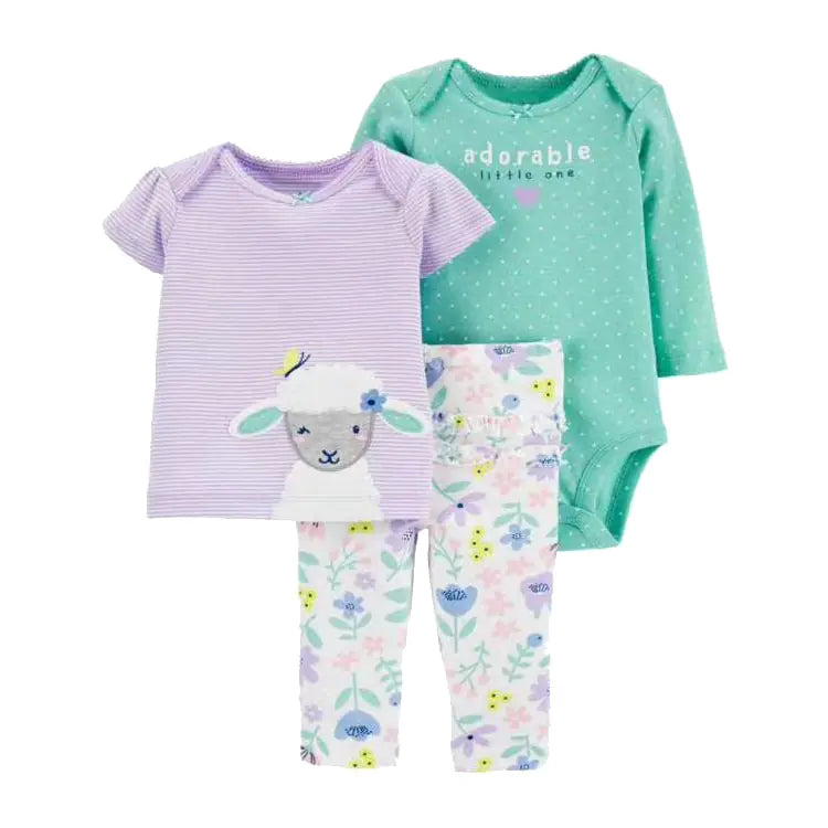 Spring Autumn Baby Clothing Set - 3 Pieces for Infants