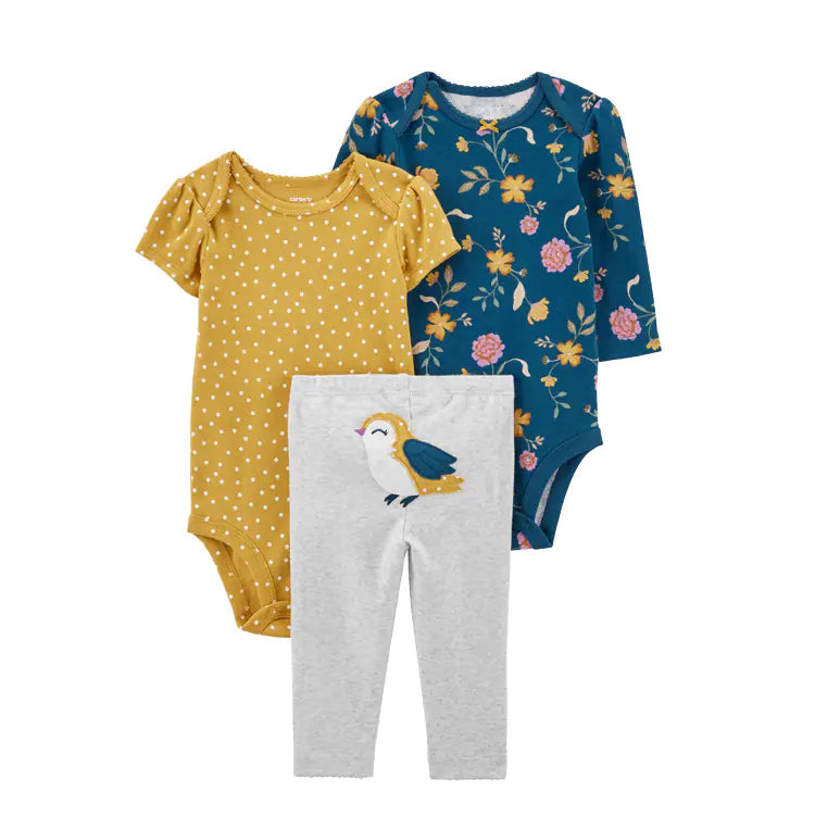 Spring Autumn Baby Clothing Set - 3 Pieces for Infants