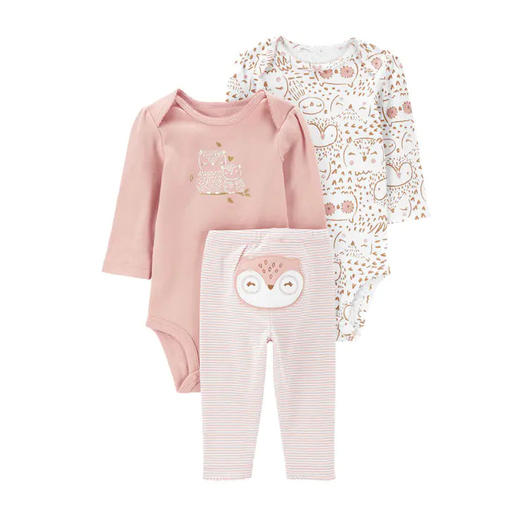 Spring Autumn Baby Clothing Set - 3 Pieces for Infants