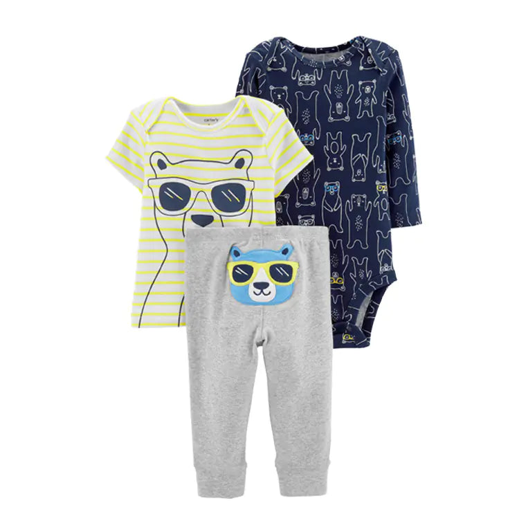 Spring Autumn Baby Clothing Set - 3 Pieces for Infants