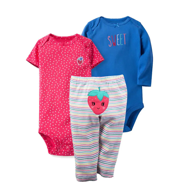 Spring Autumn Baby Clothing Set - 3 Pieces for Infants