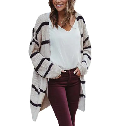 Striped Knit Sweater and Cardigan Jacket
